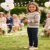 Bienzoe Girls School Uniform Pants: Adjustable Waist Cotton Stretch Regular Size Flat Front Kids Slacks Navy 6 view 2