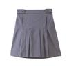 Bienzoe Girls School Uniform Skirt: Kids Cotton Stretch Elastic Waist Pleated Skort M Grey view 1
