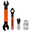 QKURT Bike Pedal Wrench+Bike Crank Extractor + Bike Bottom Bracket Remover + Spanner Wrench, 4 PCS Professional Bicycle Pedal and Crank Arm Removal Tool view 1