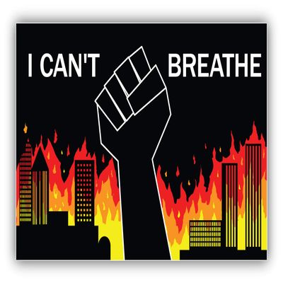 Black Lives Matter Justice for Floyd I Cant Breathe Fire Vinyl Sticker Decal