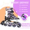 2PM SPORTS Cytia Pink Girls Adjustable Illuminating Inline Skates with Light up Wheels, Fun Flashing Beginner Roller Skates for Kids (Purple, Medium - Big Kid (13C-3 US)) view 4