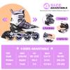 2PM SPORTS Cytia Pink Girls Adjustable Illuminating Inline Skates with Light up Wheels, Fun Flashing Beginner Roller Skates for Kids (Purple, Large - Youth (3-6 US)) view 3