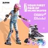 2PM SPORTS Cytia Pink Girls Adjustable Illuminating Inline Skates with Light up Wheels, Fun Flashing Beginner Roller Skates for Kids (Purple, Small - Little Kids (10C-12.5C US)) view 2