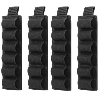 ACEXIER 4PCS Tactical Hunting Airsoft Gun Buttstock 6 Shells Holder Elastic Ammo Tactical Holster GA Gauge for Shooting Military