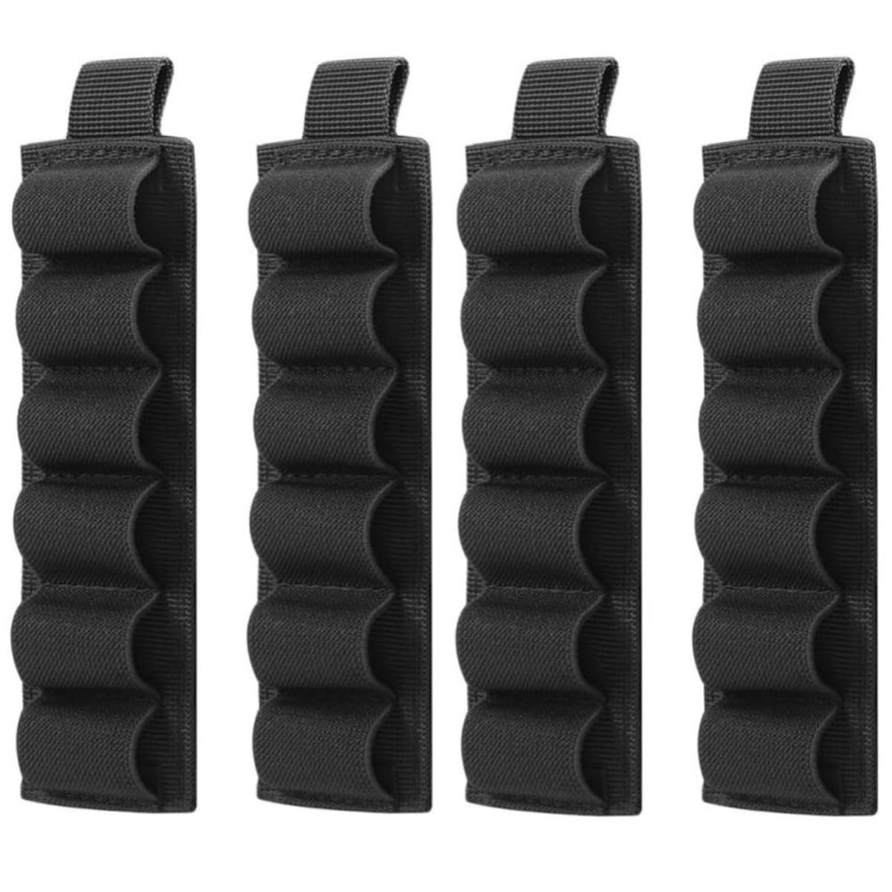 ACEXIER 4PCS Tactical Hunting Airsoft Gun Buttstock 6 Shells Holder Elastic Ammo Tactical Holster GA Gauge for Shooting Military