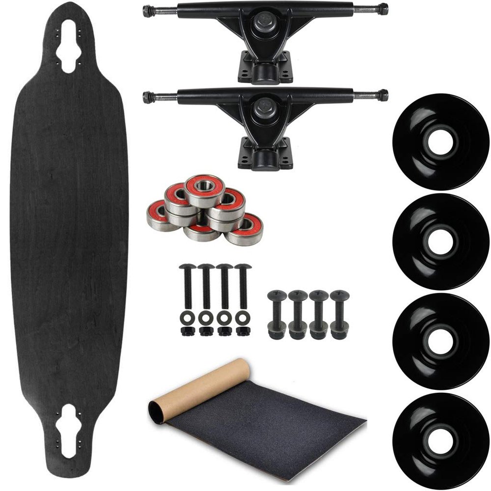 Moose Longboard Complete 9" x 36" Drop Through Stained Black
