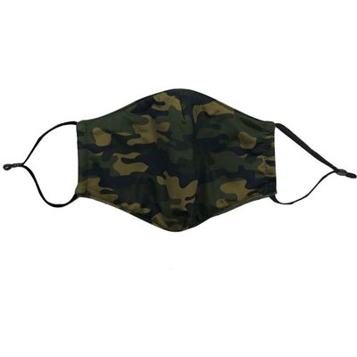 dm Care Cover Adult Protective Mask, Cotton Lined, Filter Pocket, Adjustable Straps (Green Camo)