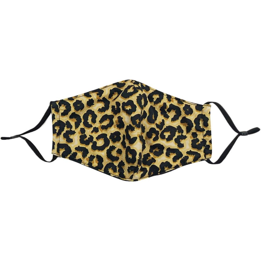 dm Care Cover Adult Protective Mask, Cotton Lined, Filter Pocket, Adjustable Straps (Cheetah)