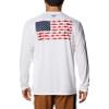 Columbia Men's Tall Size Terminal Tackle PFG Fish Flag LS, White/Collegiate Navy, 3X view 2
