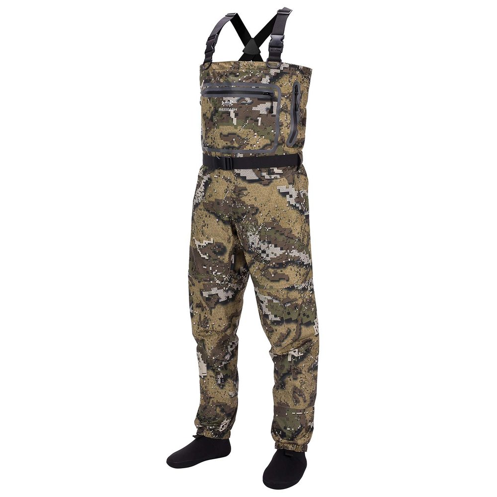 BASSDASH Breathable Ultra Lightweight Veil Camo Chest Stocking Foot Fishing Hunting Waders for Men (XXX-Large, Stocking Foot)
