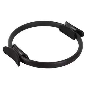 TheBackyard Pilates Ring - Body Toning Workout Accessory with Dual-Sided Padded Handles - Unbreakable Exercise Circle for Men & Women - Posture & Balance, Strong Firm Muscle, Easy to Use (Black)