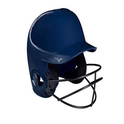 Mizuno MVP Series Solid Batting Helmet with Fastpitch Softball Mask, Large/X-Large, Navy