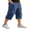 EKLENTSON Cargo Shorts Men Casual Cotton 3/4 Capri Pants Bluishgrey 34 view 1
