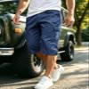 EKLENTSON Cargo Shorts Men Casual Cotton 3/4 Capri Pants Bluishgrey 34 view 2