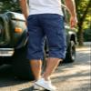 EKLENTSON Cargo Shorts Men Casual Cotton 3/4 Capri Pants Bluishgrey 34 view 3