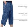 EKLENTSON Cargo Shorts Men Casual Cotton 3/4 Capri Pants Bluishgrey 34 view 4