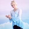 Daydance Women Ballet Tops Fading Color Mesh Balet Cover Up for Leotards, Swim Wear Sky Blue view 2