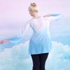 Daydance Women Ballet Tops Fading Color Mesh Balet Cover Up for Leotards, Swim Wear Sky Blue view 3