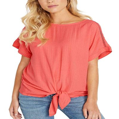 Buffalo Ladies' Tie Front Top (Pink, Small)