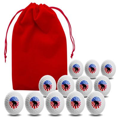 Clip Wipes 12 Republican Golf Balls with Red Tee Pouch (Round-12PK)