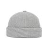 UNDERCONTROL Seersucker Brimless Stripe Sailor Fisherman Leon Hat Rolled Cuff Harbour Skull Docker Beanie Cap for Men & Women (Black) view 3