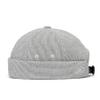 UNDERCONTROL Seersucker Brimless Stripe Sailor Fisherman Leon Hat Rolled Cuff Harbour Skull Docker Beanie Cap for Men & Women (Black) view 4
