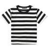 Boys Black and White Striped T-Shirt, Short Sleeve Crewneck Tees Top Shirt Size 8 view 1