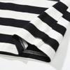 Boys Black and White Striped T-Shirt, Short Sleeve Crewneck Tees Top Shirt Size 8 view 3
