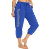 KaiDi Capri Sweatpants for Women Casual Camo Cropped Joggers with Pockets Yoga Running Active Capris (Royal Blue,XL) view 2