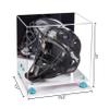 Better Display Cases Acrylic Catchers Helmet Display Case with Mirror, Blue Risers and White Base (V44) view 2