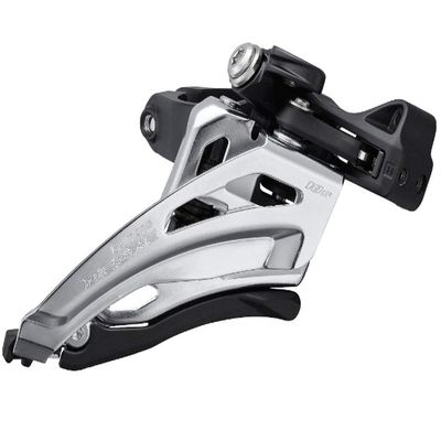 Shimano Deore FD-M4100-M Front Derailleur - 10 Speed, Double, Side Swing, Front Pull, Clamp Band, Silver/Black