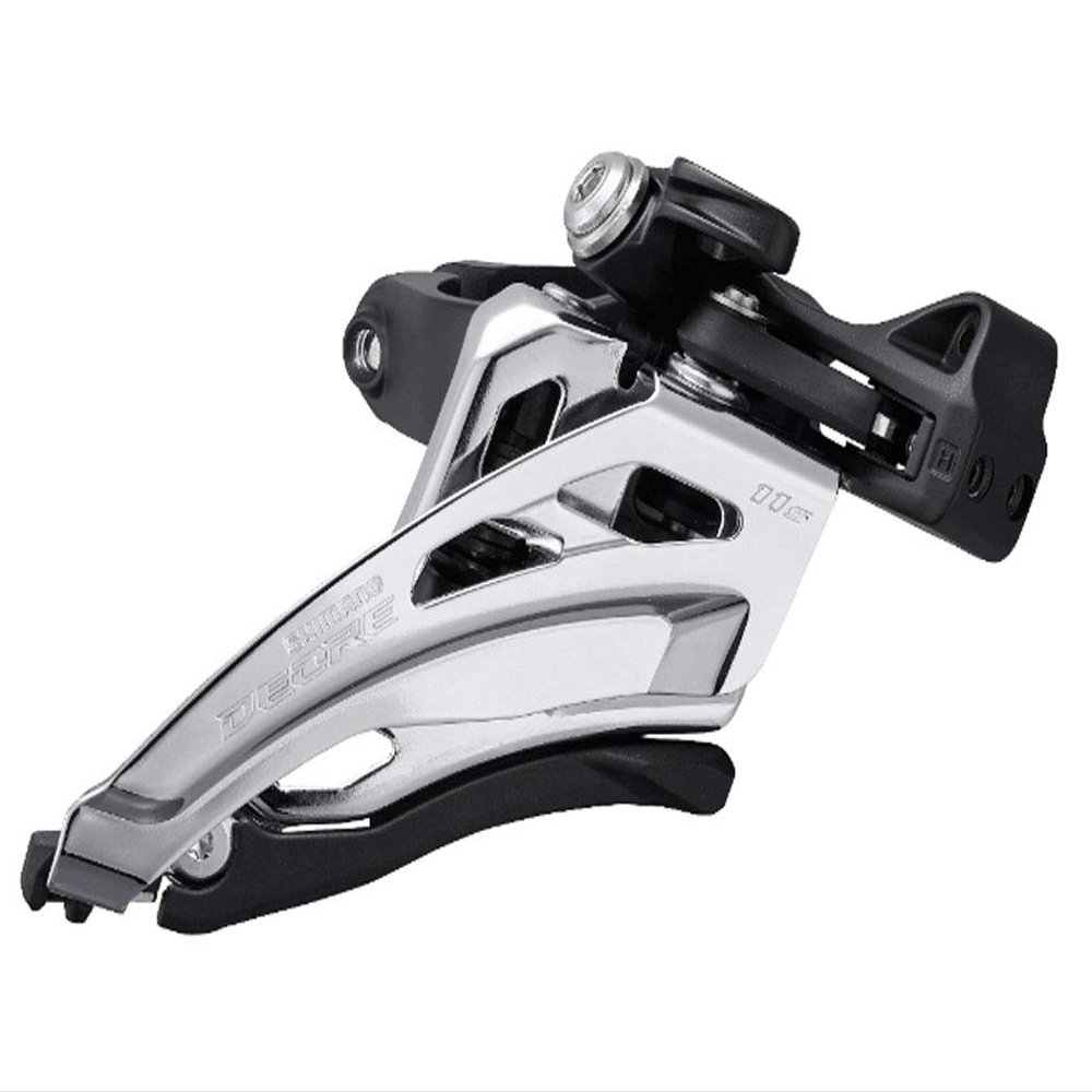 Shimano Deore FD-M5100-M Front Derailleur - 11-Speed, Double, Mid Clamp, Front Pull, Clamp Band, Black/Silver