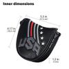 BIG TEETH Golf Putter Cover Square Half Heel Shaft Mallet Putter Head Covers USA Stripe and Star Fit for Most Brand Golf Putters (Mallet Cover) view 2