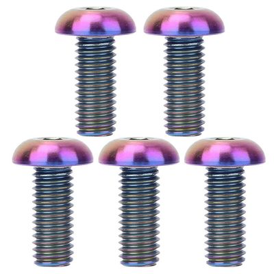 5PCS/ Pack M5x12 Water Bottle Cage Bolts M5x10 Disc Brake Screws Alloy Screws Set(M512 Colorful)
