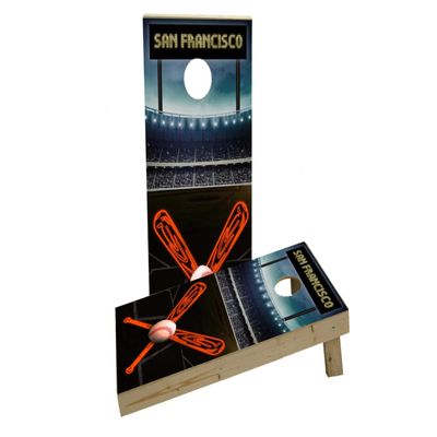 San Francisco Baseball Themed Custom Cornhole Board Game Set
