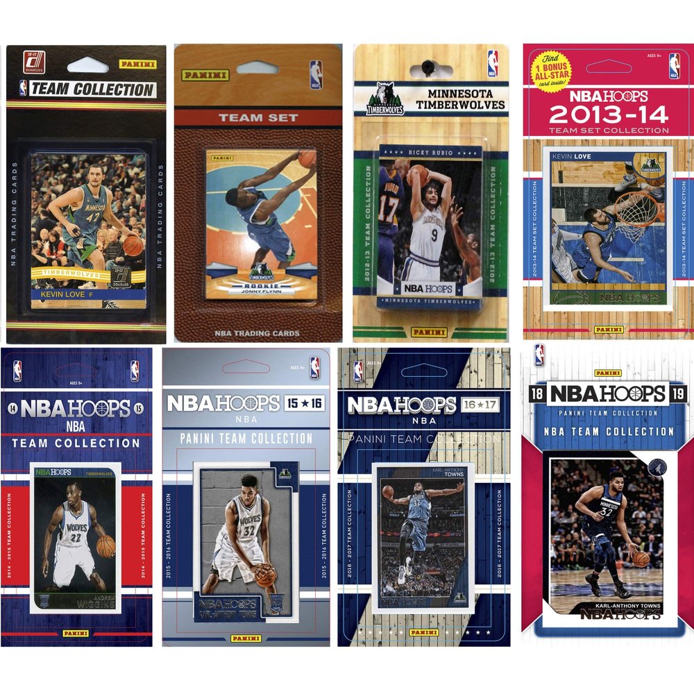 NBA Minnesota Timberwolves 7 Different Licensed Trading Card Team Sets