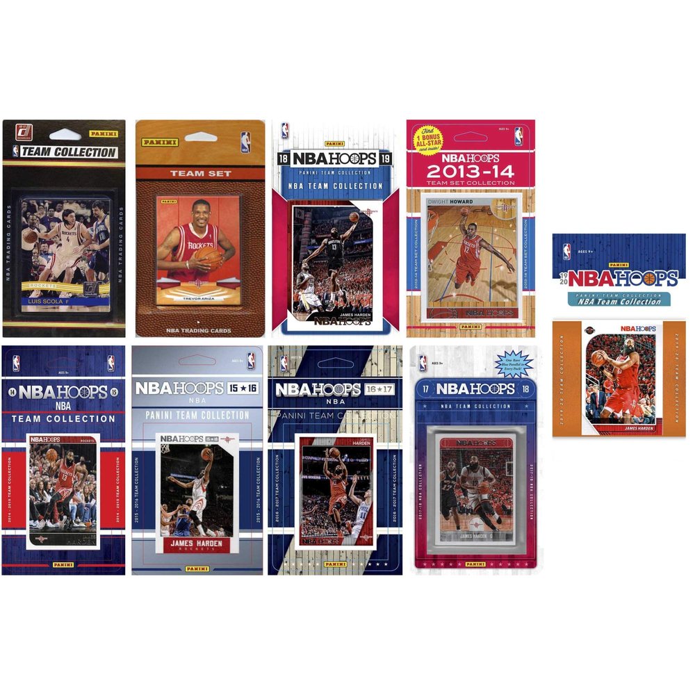 NBA Houston Rockets 9 Different Licensed Trading Card Team Sets