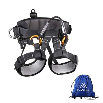 CroSight Climbing Seat Belt, Caving, Rock Climbing and Rappelling Equipment, Body Guard Protect, Rappelling Rescuing Equip, Black
