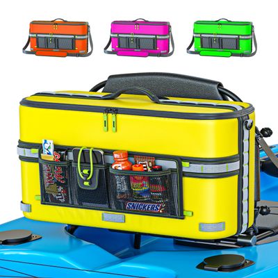 Skywin Kayak Cooler Behind Seat, Waterproof Cooler for Kayaking, Compatible with Lawn-Chair Style Seats, Store Drinks and Keeps Them Cool All Day (Yellow)