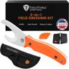 FieldTorq Field Dressing Kit | 3-in-1 Super Tool with Sheath & Sharpener | Skinning Knife for Hunting | Gut Hook | Deer Hunting Knife Set | FRN view 1
