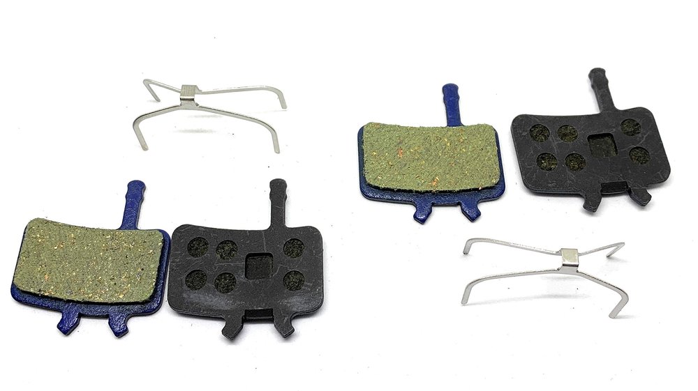 2 Pairs Bike Brake Pads Resin for Avid BB7 Juicy 3, 5, 7, 7 Carbon Ultimate, Promax DSK, 905, 907. The Bicycle Replacement Part for OEM Brakes for high Braking Power and Quiet Stops.