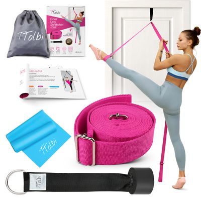Stretching Strap with Door Anchor & Resistance Band Leg Stretcher for Improving Flexibility & Splits Ideal for Ballet, Dance, Cheer, Yoga & Gymnastics Home Training Equipment for All Levels