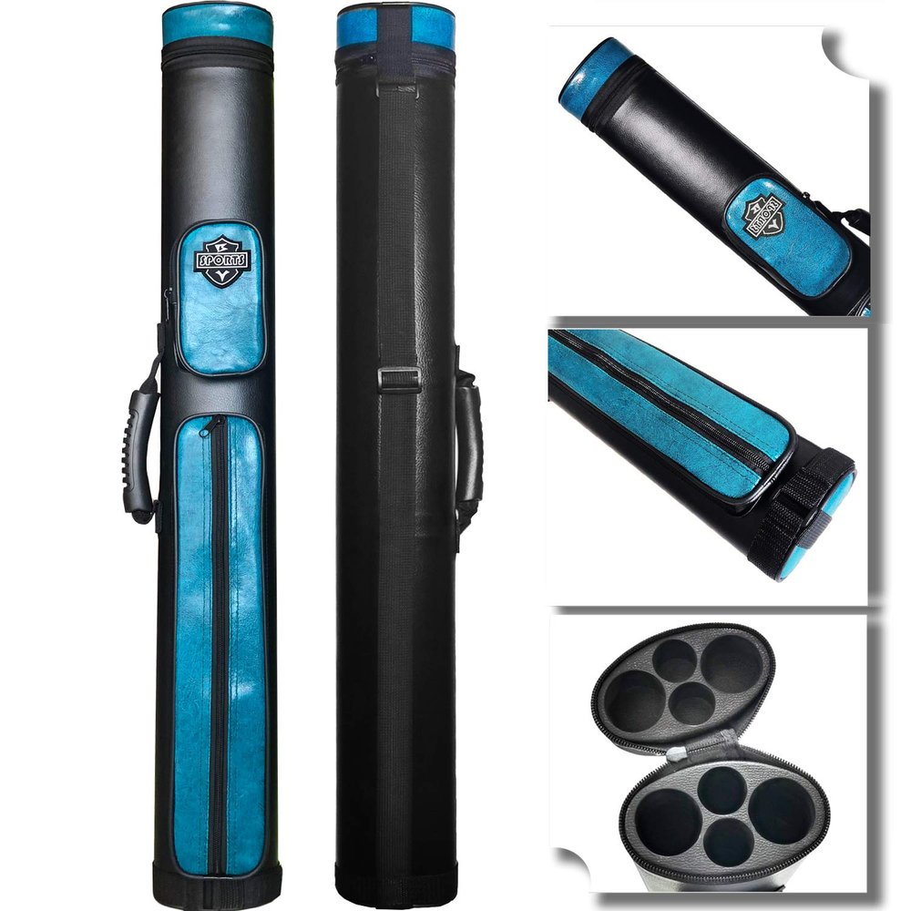 BY SPORTS 2x2 Hard cue case Oval Pool Cue Billiard Stick Carrying Case