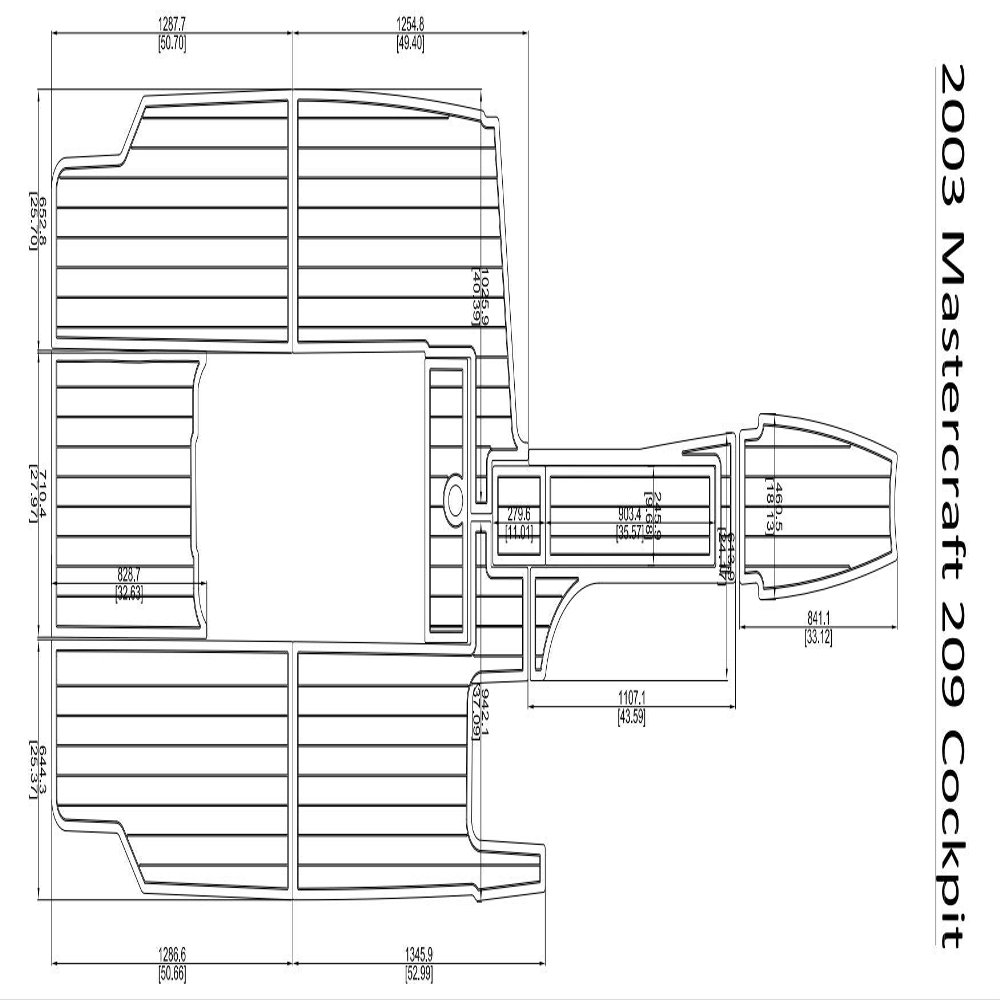 JZ 2003 Mastercraft 209 Cockpit Boat EVA Teak Decking 1/4" 6mm (Dark Grey and Black)