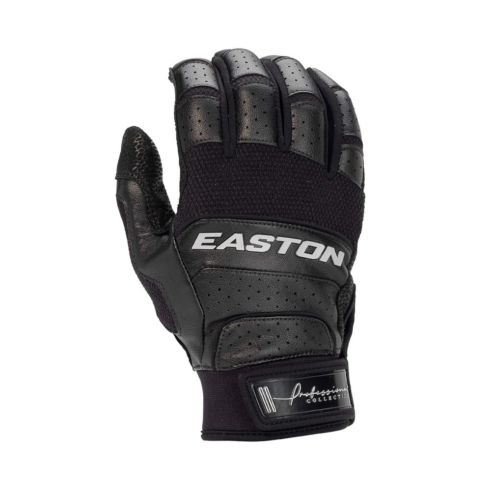 EASTON PROFESSIONAL COLLECTION Batting Glove, Pair, Black/Black, Adult, XLarge