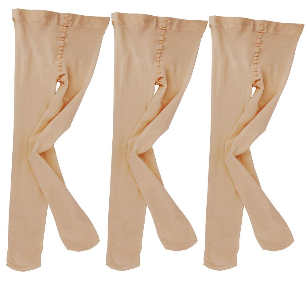 Tan Women Tights Soft Footed Anti-Skidding Ballet Leggings for Party, Daily Life 3 Pairs