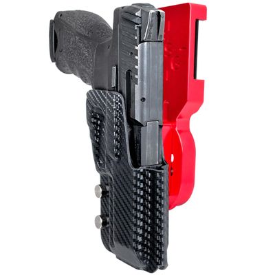 Pro Heavy Duty Competition Holster fits Heckler & Koch VP9 4.09in (Right-Hand Draw, Red/Carbon Fiber)