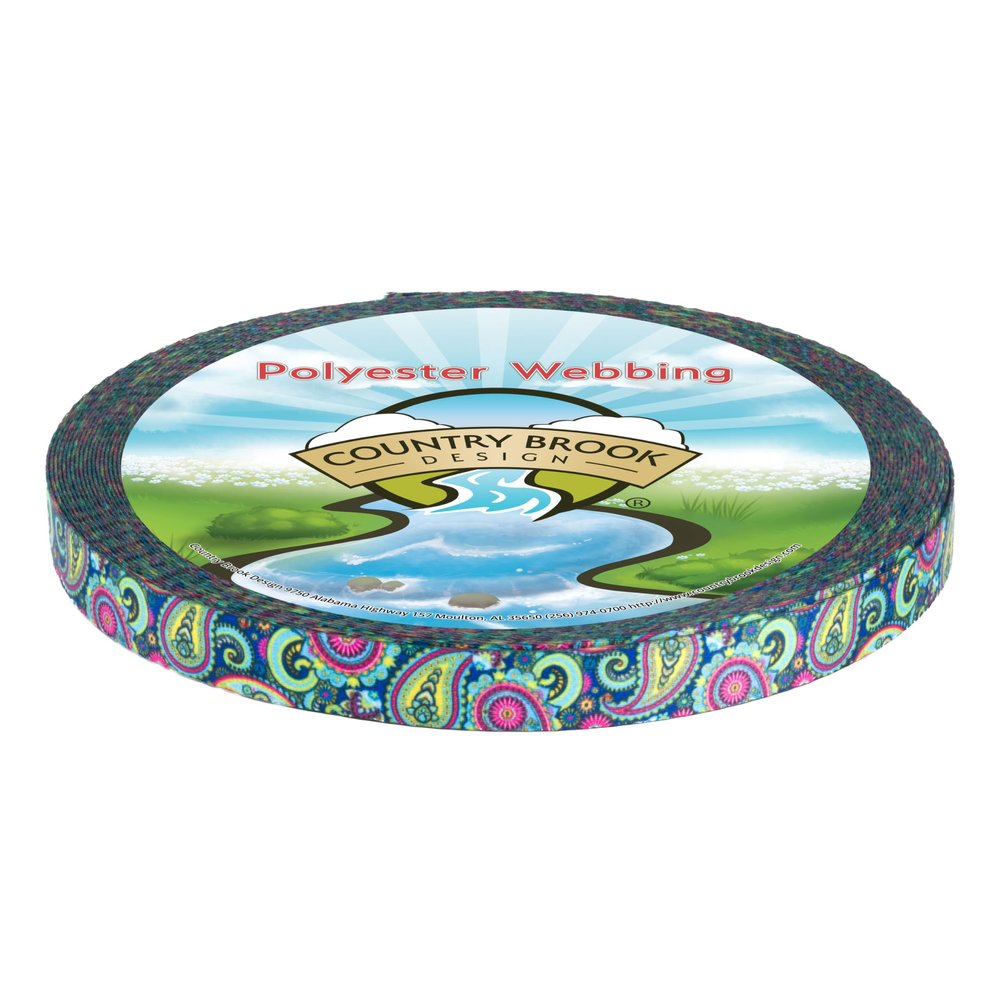 Country Brook Design - Bright Paisley Photo Quality Polyester (1/2 Inch, 50 Yards)