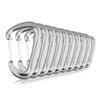 10 PCS D Ring Carabiner Clips,12KN Aluminium Alloy Carabiners Camping(Silver) view 1