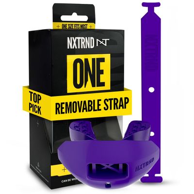 Nxtrnd One Football Mouth Guard, Strap Included, Fits Adult & Youth (Purple)